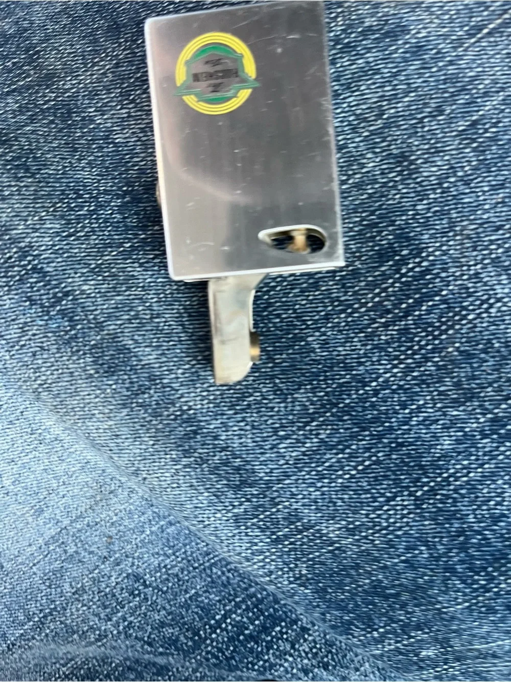 Lee Silver Rectangular Metal Lighter with Logo